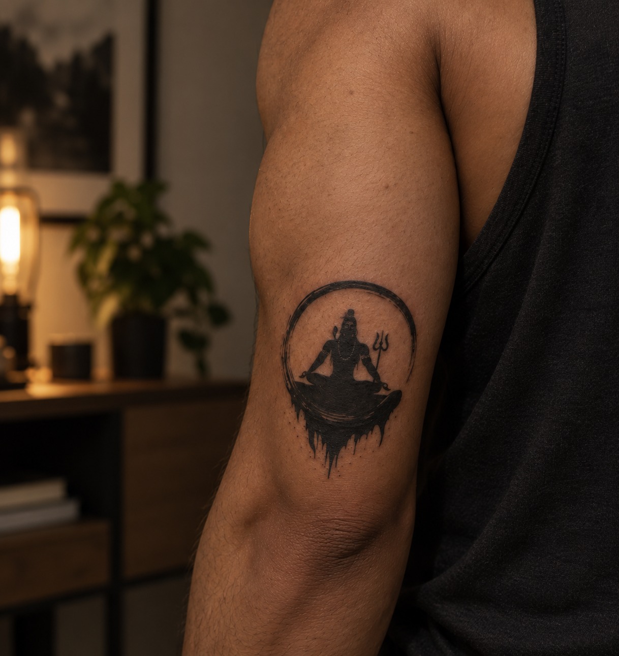 Shiva Circle semi-permanent tattoo shown on skin